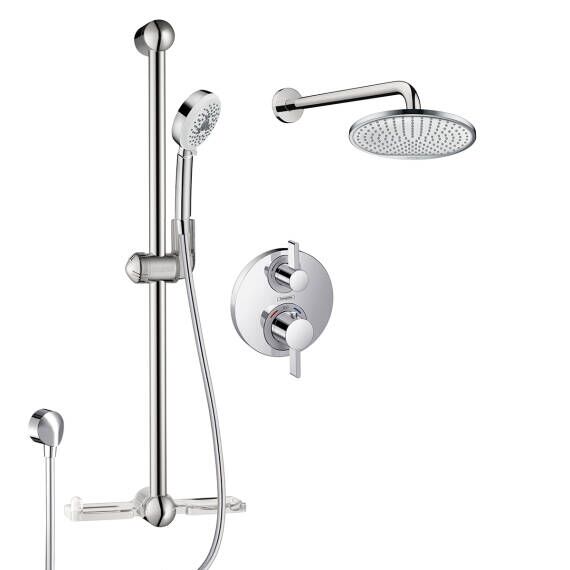 Hansgrohe HG-KIT10 - Thermostatic Shower with Wall Bar Hansgrohe HG-KIT10 - Thermostatic Shower with Wall Bar