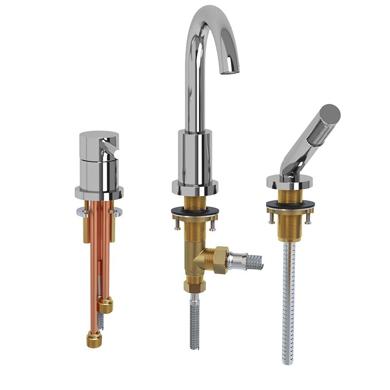 Riobel CO10C - 3-piece deck-mount tub filler with hand shower Riobel CO10C - 3-piece deck-mount tub filler with hand shower