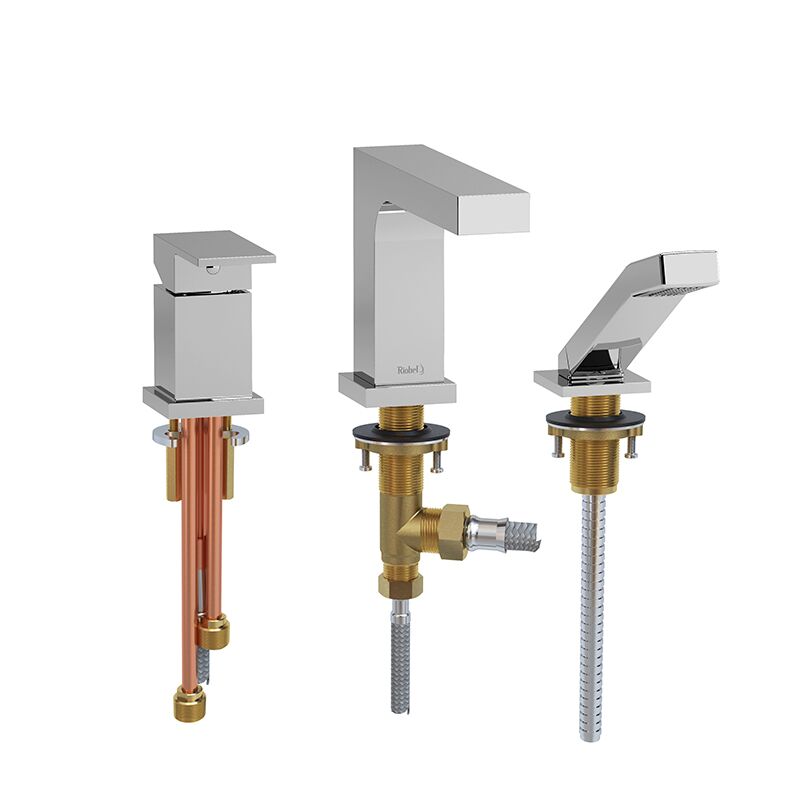 Riobel QA16C - 3-piece Type P deck-mount tub filler with hand shower