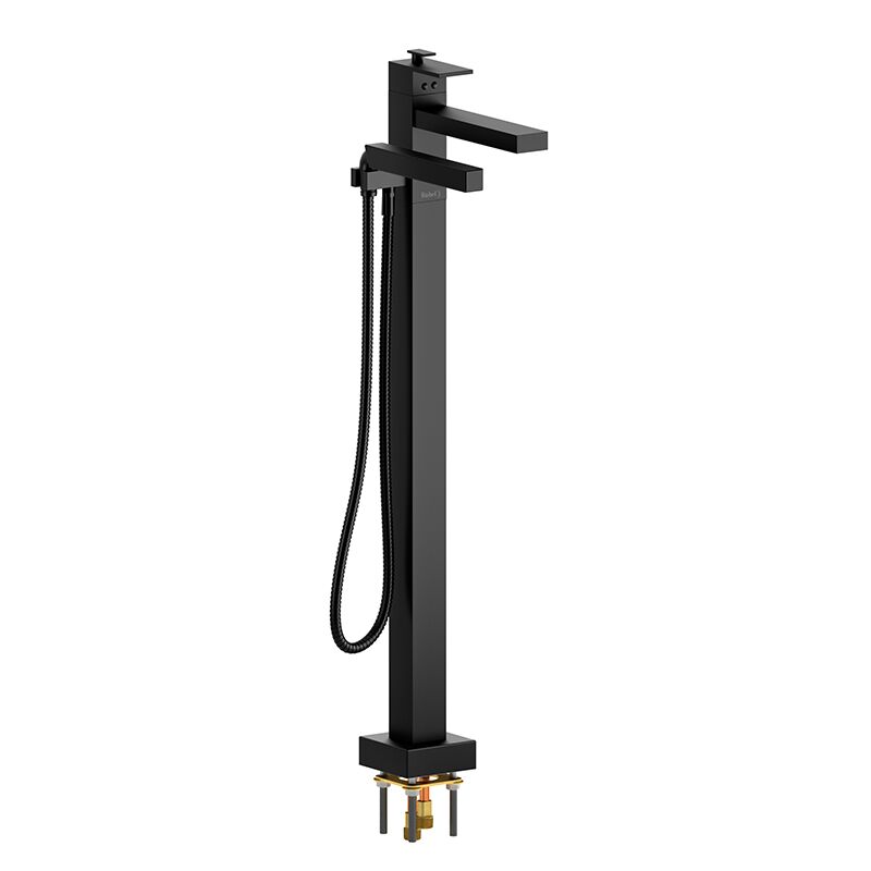 Riobel QA39BK - 2-way Type T floor-mount tub filler with hand shower