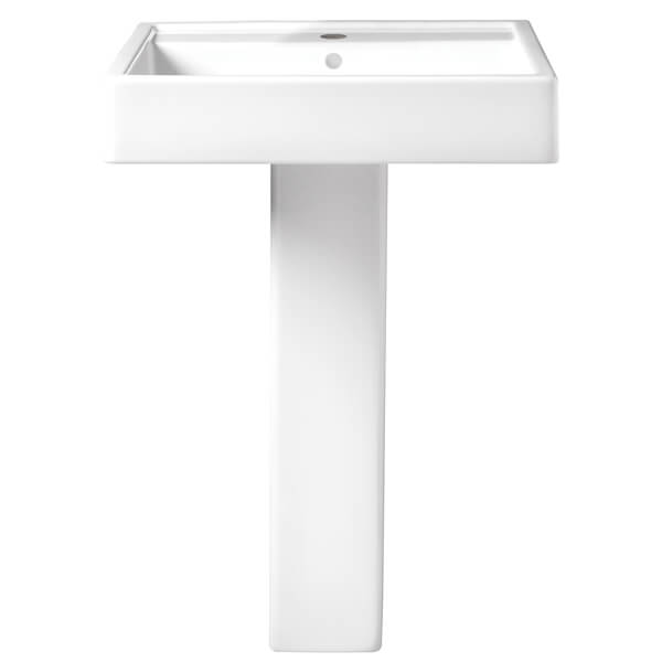 DXV D20095001.415 COSSU 24 INCH PEDESTAL BATHROOM SINK- SINGLE FAUCET HOLE + D21025000.415 LEG DXV D20095001.415 COSSU 24 INCH PEDESTAL BATHROOM SINK- SINGLE FAUCET HOLE + D21025000.415 LEG