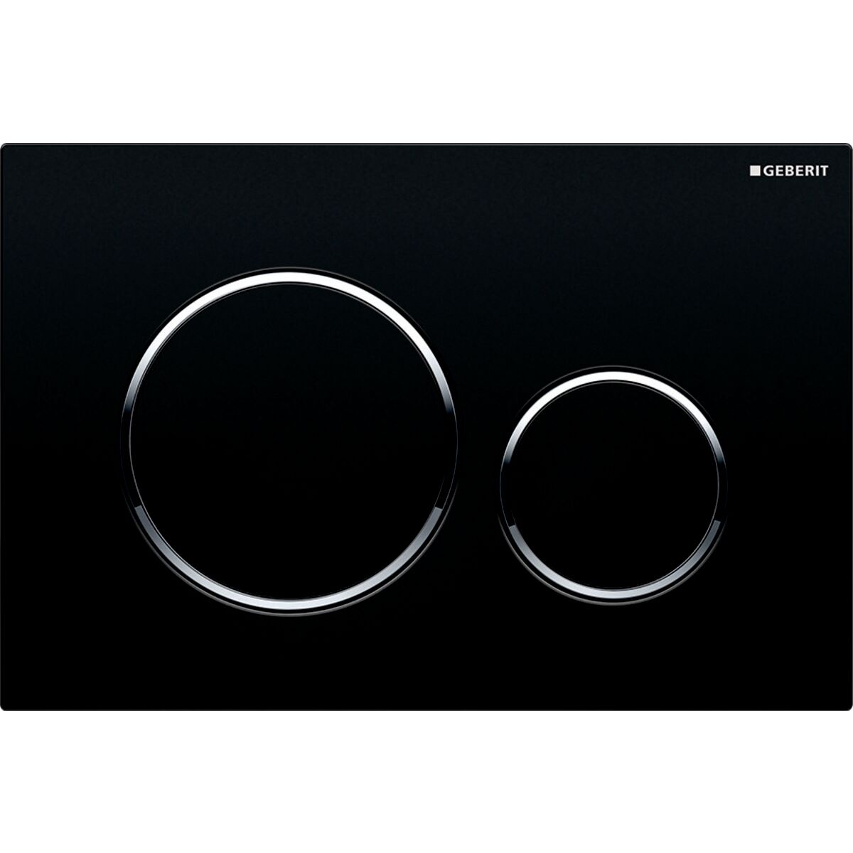 Geberit actuator plate Sigma20 for dual flush: black / bright chrome / black Geberit actuator plate Sigma20 for dual flush: black / bright chrome / black