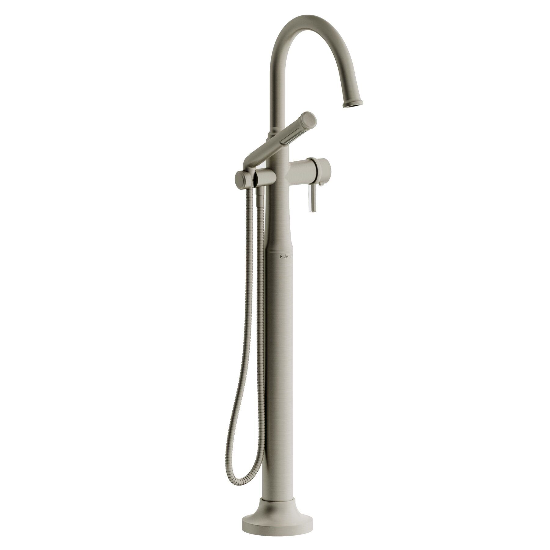 Riobel MMRD39LBN - 2-way Type T floor-mount tub filler with hand shower Riobel MMRD39LBN - 2-way Type T floor-mount tub filler with hand shower
