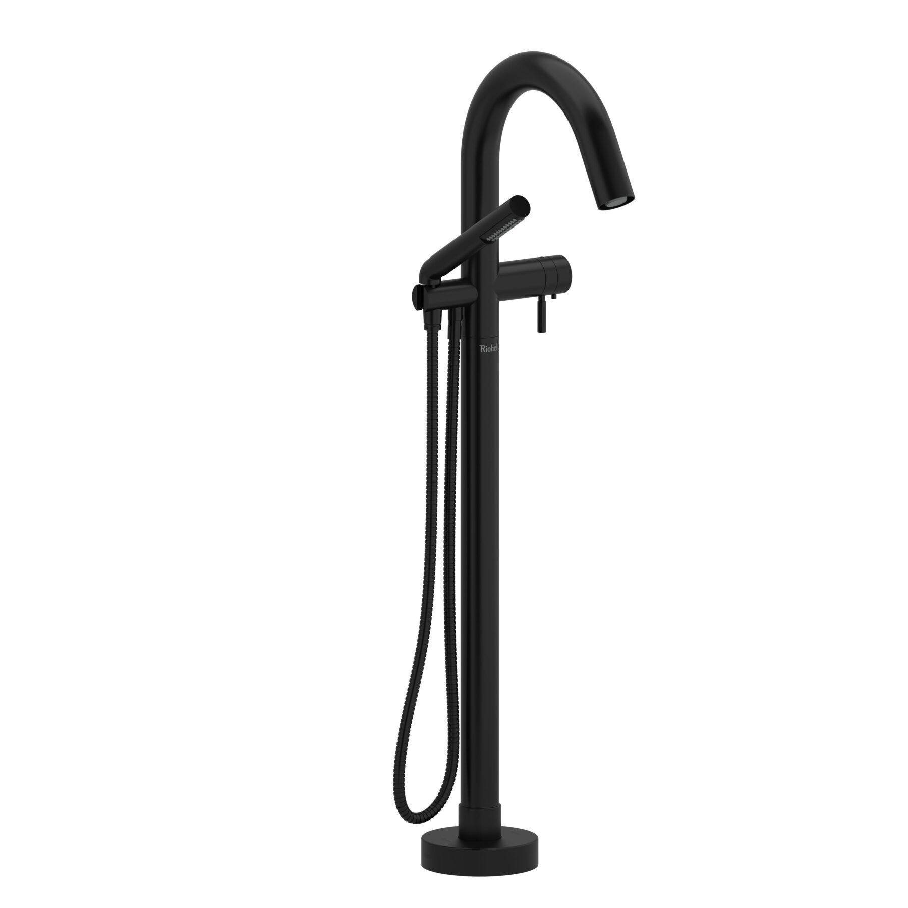 Riobel RU39BK - 2-way Type T floor-mount tub filler with hand shower Riobel RU39BK - 2-way Type T floor-mount tub filler with hand shower