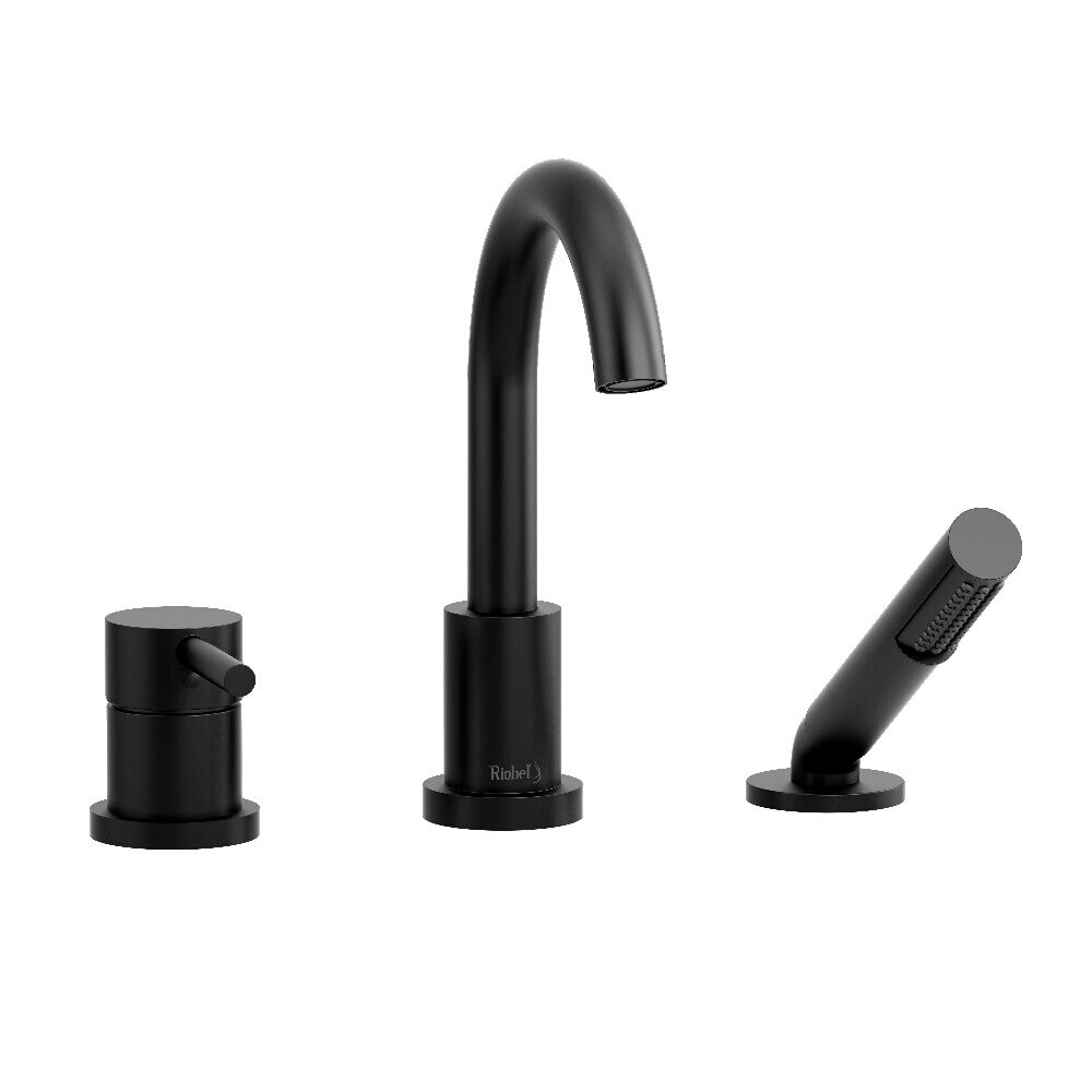 Riobel Pro TCO10BK - 3-Piece Deck-Mount Tub Filler With Handshower Trim Riobel Pro TCO10BK - 3-Piece Deck-Mount Tub Filler With Handshower Trim