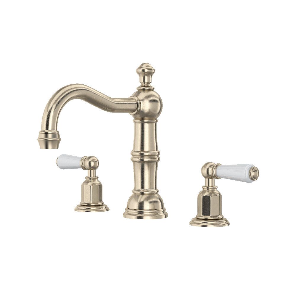 Perrin & Rowe U.3720L-STN-2 - Edwardian™ Widespread Lavatory Faucet Perrin & Rowe U.3720L-STN-2 - Edwardian™ Widespread Lavatory Faucet
