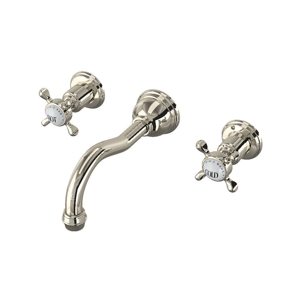 Perrin & Rowe U.3791X-PN/TO-2 - Edwardian™ Wall Mount Lavatory Faucet Perrin & Rowe U.3791X-PN/TO-2 - Edwardian™ Wall Mount Lavatory Faucet
