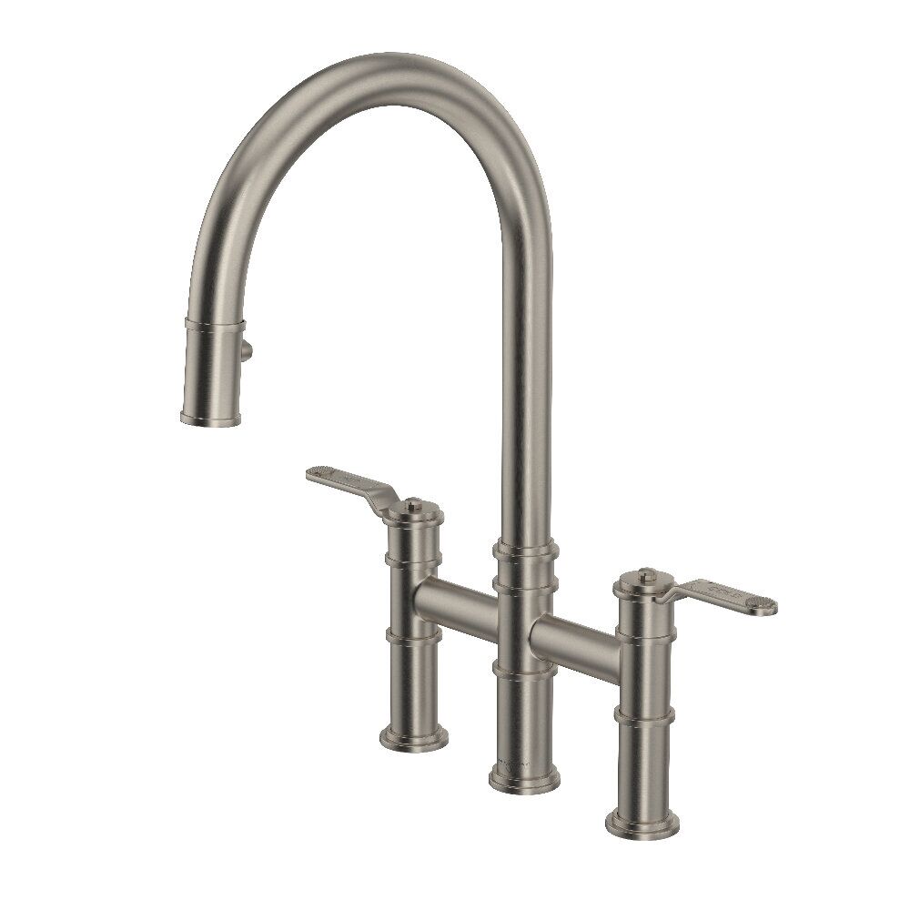 Perrin & Rowe U.4549HT-STN-2 - Armstrong™ Pull-Down Bridge Kitchen Faucet Perrin & Rowe U.4549HT-STN-2 - Armstrong™ Pull-Down Bridge Kitchen Faucet