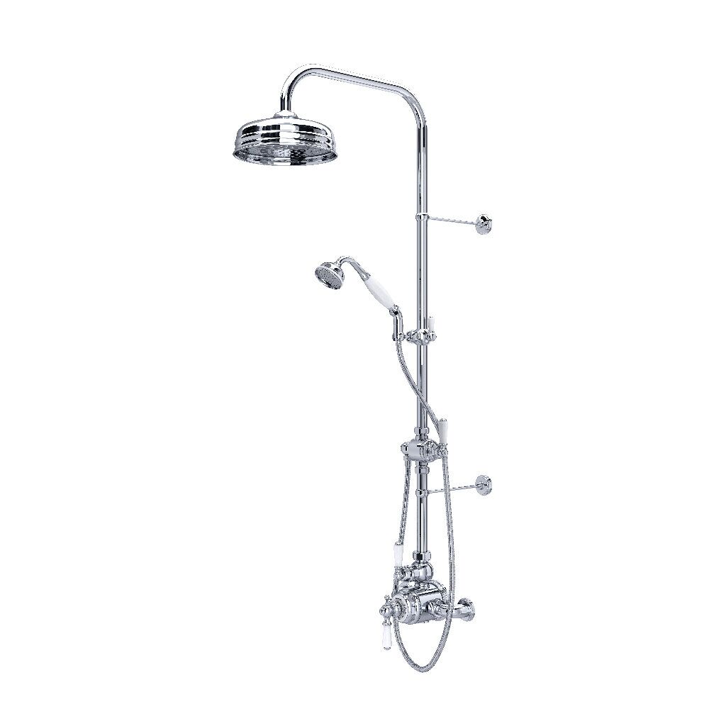 Perrin & Rowe U.KIT1NL-APC - Edwardian™ 3/4" Exposed Wall Mount Thermostatic Shower System Perrin & Rowe U.KIT1NL-APC - Edwardian™ 3/4" Exposed Wall Mount Thermostatic Shower System