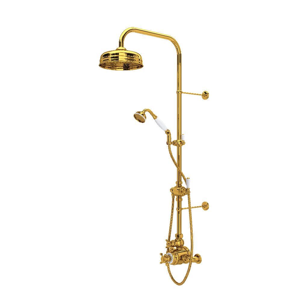 Perrin & Rowe U.KIT1NX-ULB - Edwardian™ 3/4" Exposed Wall Mount Thermostatic Shower System Perrin & Rowe U.KIT1NX-ULB - Edwardian™ 3/4" Exposed Wall Mount Thermostatic Shower System