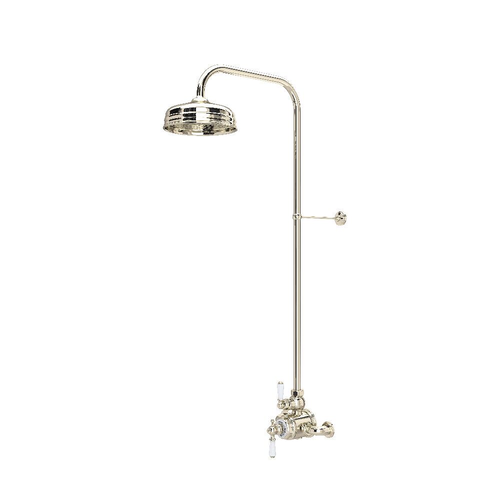 Perrin & Rowe U.KIT2L-PN - Edwardian™ 3/4" Exposed Wall Mount Thermostatic Shower System Perrin & Rowe U.KIT2L-PN - Edwardian™ 3/4" Exposed Wall Mount Thermostatic Shower System
