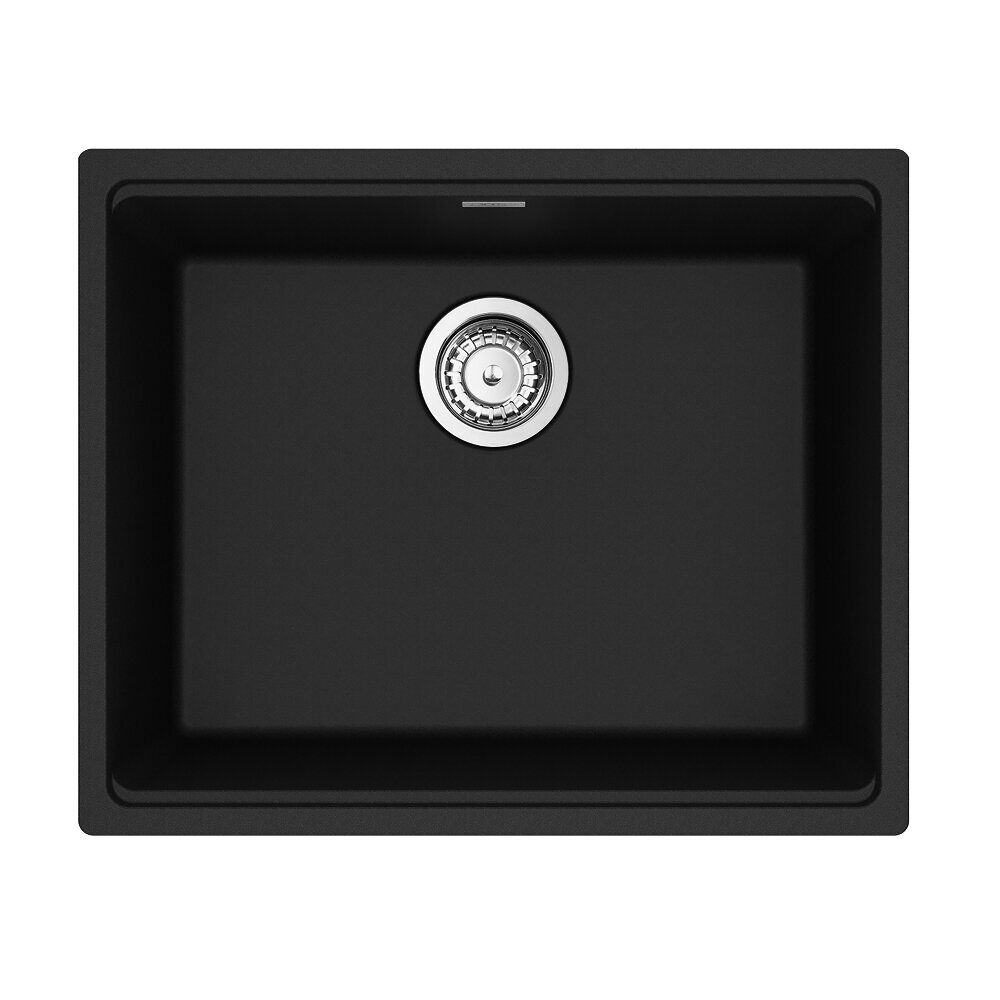 Franke Maris Undermount 21.7-in x 17.8-in Granite Single Bowl Kitchen Sink in Matte Black Franke Maris Undermount 21.7-in x 17.8-in Granite Single Bowl Kitchen Sink in Matte Black
