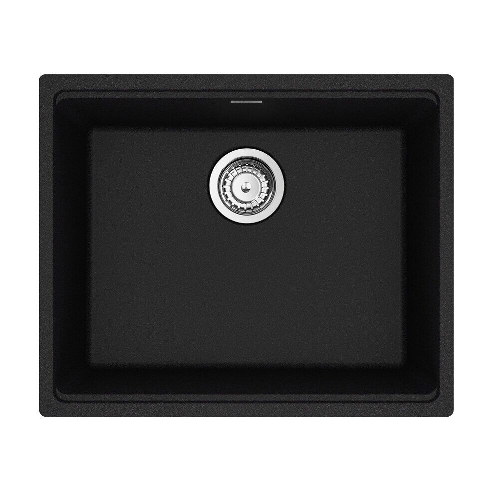 Franke Maris Undermount 21.7-in x 17.8-in Granite Single Bowl Kitchen Sink in Onyx Franke Maris Undermount 21.7-in x 17.8-in Granite Single Bowl Kitchen Sink in Onyx