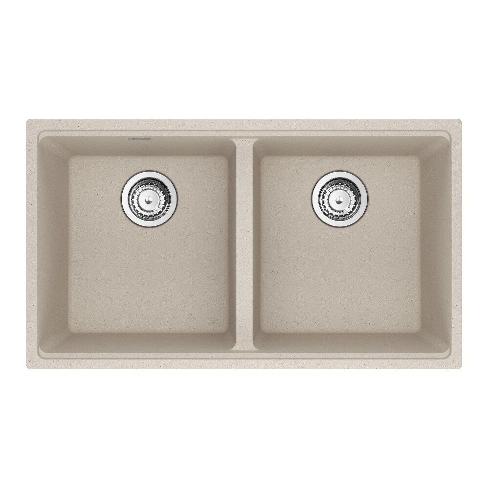 Franke Maris Undermount 31-in x 17.81-in Granite Double Bowl Kitchen Sink in Champagne Franke Maris Undermount 31-in x 17.81-in Granite Double Bowl Kitchen Sink in Champagne