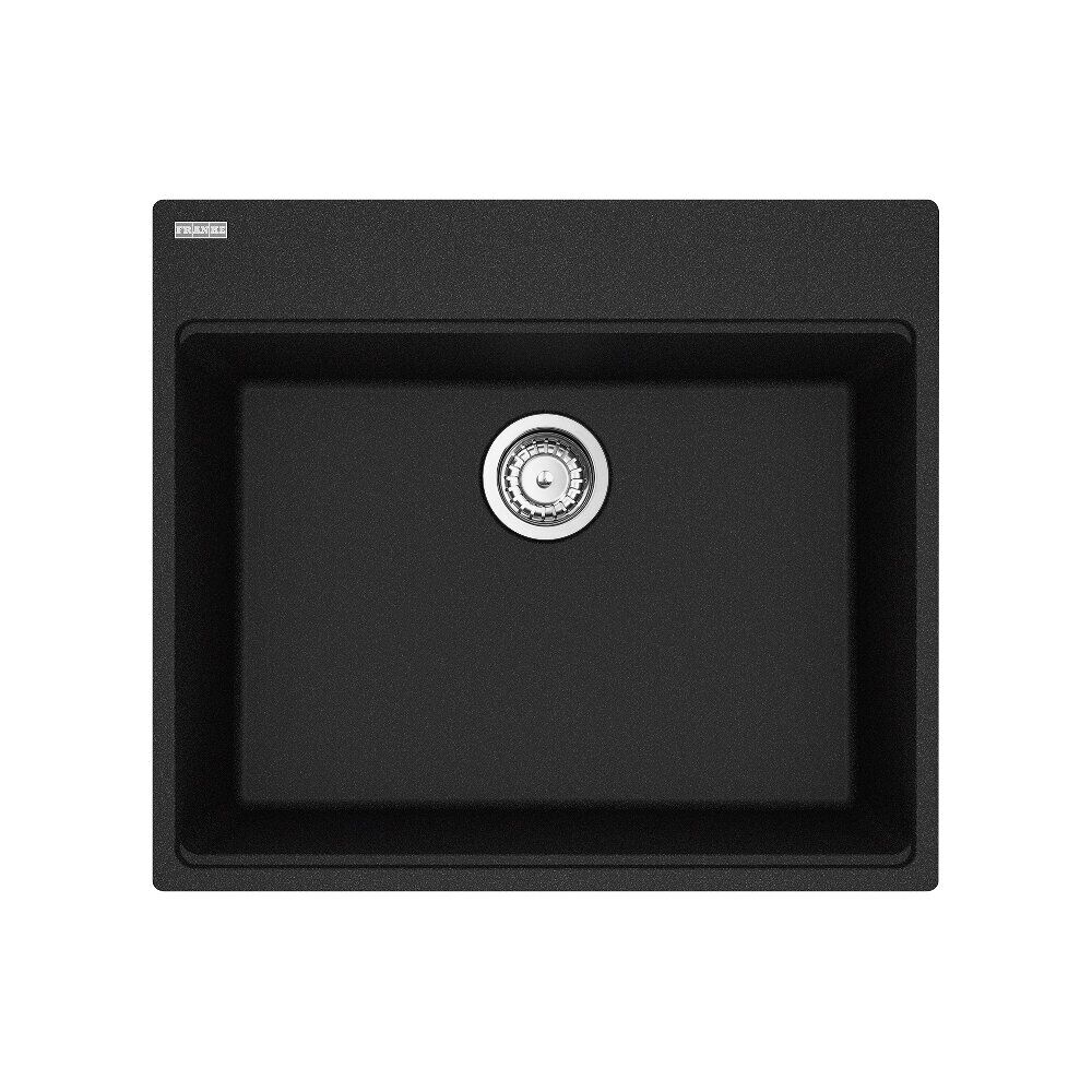 Franke Maris Topmount 25-in x 22-in Granite Single Bowl Kitchen Sink in Onyx Franke Maris Topmount 25-in x 22-in Granite Single Bowl Kitchen Sink in Onyx