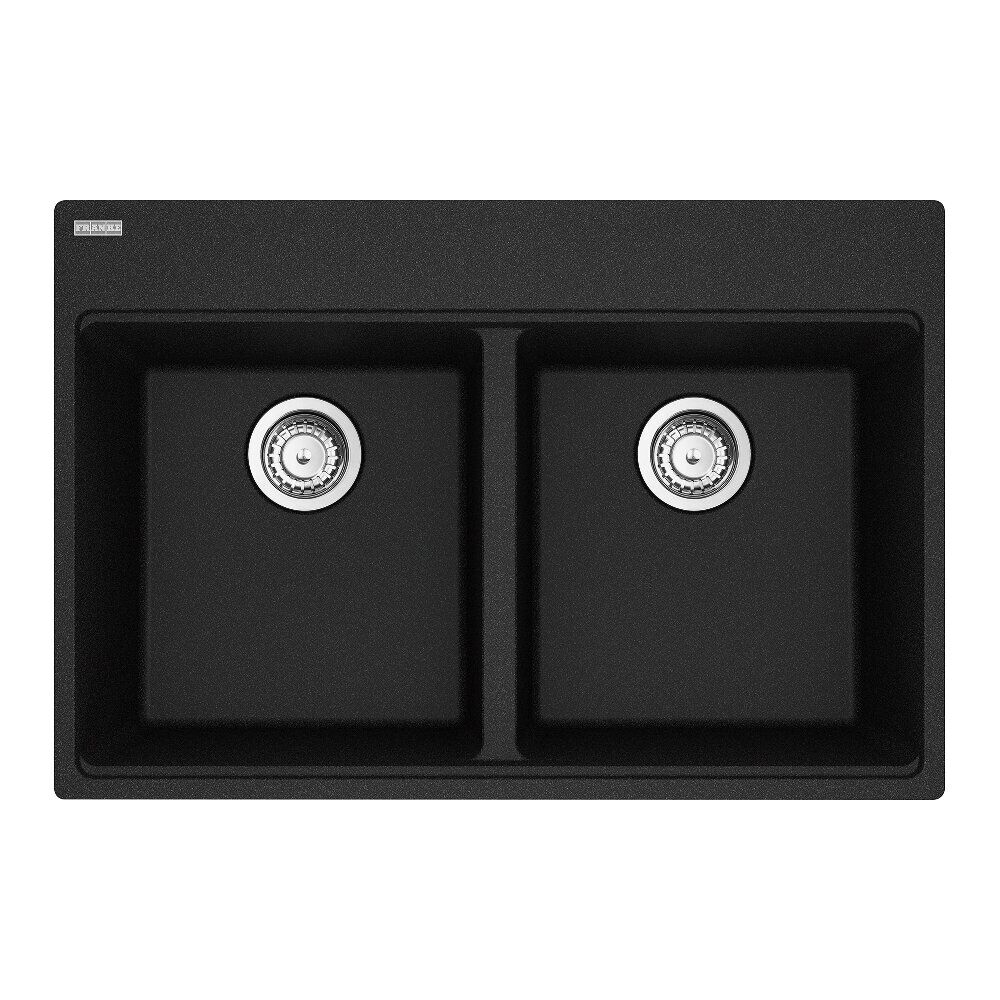 Franke Maris Topmount 33-in x 22-in Granite Double Bowl Kitchen Sink in Onyx Franke Maris Topmount 33-in x 22-in Granite Double Bowl Kitchen Sink in Onyx