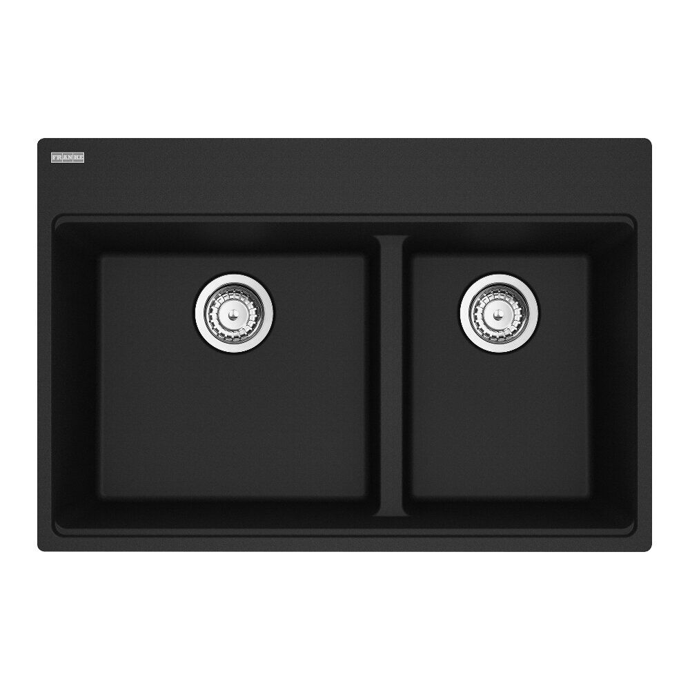 Franke Maris Topmount 31-in x 20.9-in Granite Double Bowl Kitchen Sink in Matte Black Franke Maris Topmount 31-in x 20.9-in Granite Double Bowl Kitchen Sink in Matte Black