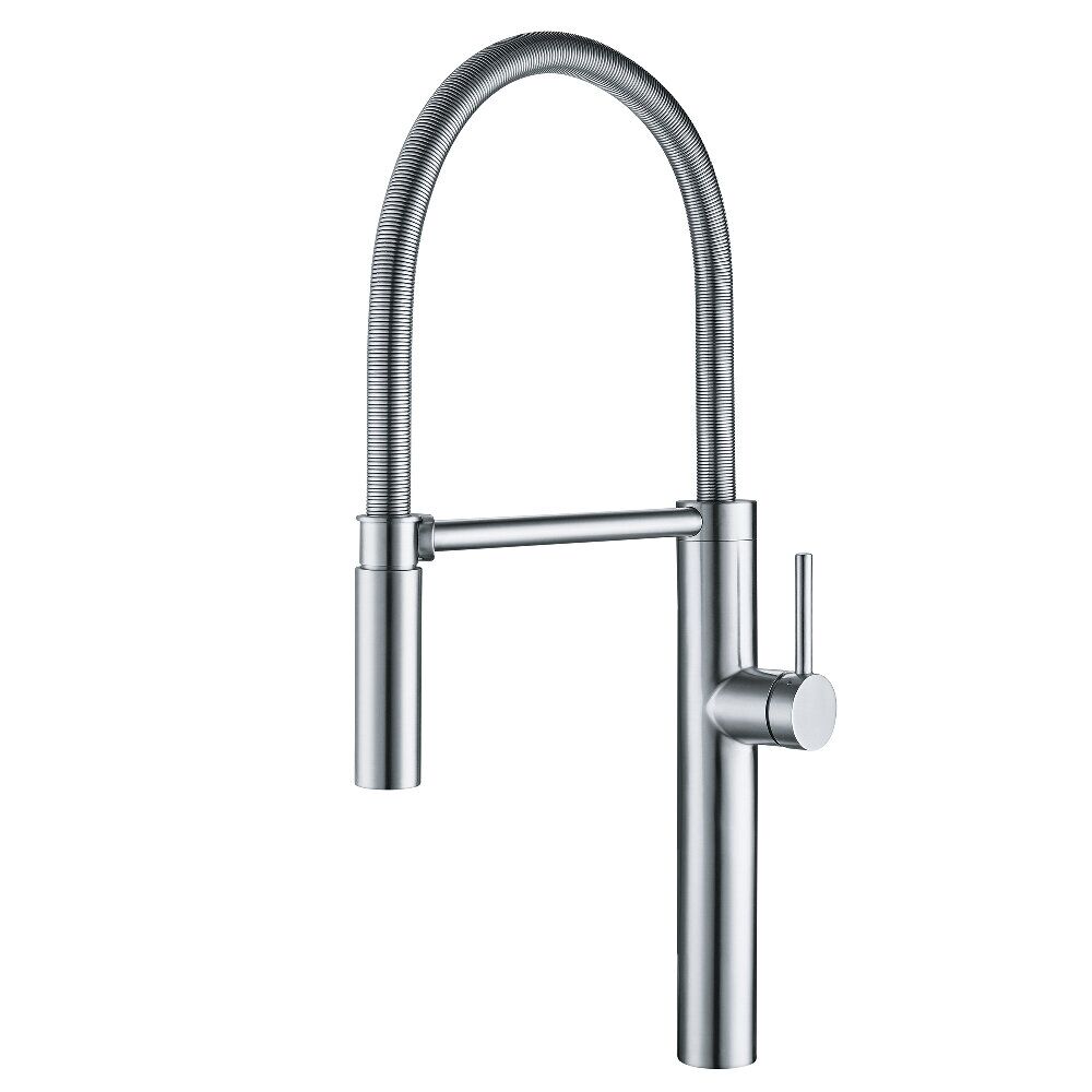 Franke Pescara 22-inch Single Handle Semi-Pro Kitchen Faucet with Magnetic Sprayer Dock in Stainless Steel, PES-SPX-304 Franke Pescara 22-inch Single Handle Semi-Pro Kitchen Faucet with Magnetic Sprayer Dock in Stainless Steel, PES-SPX-304