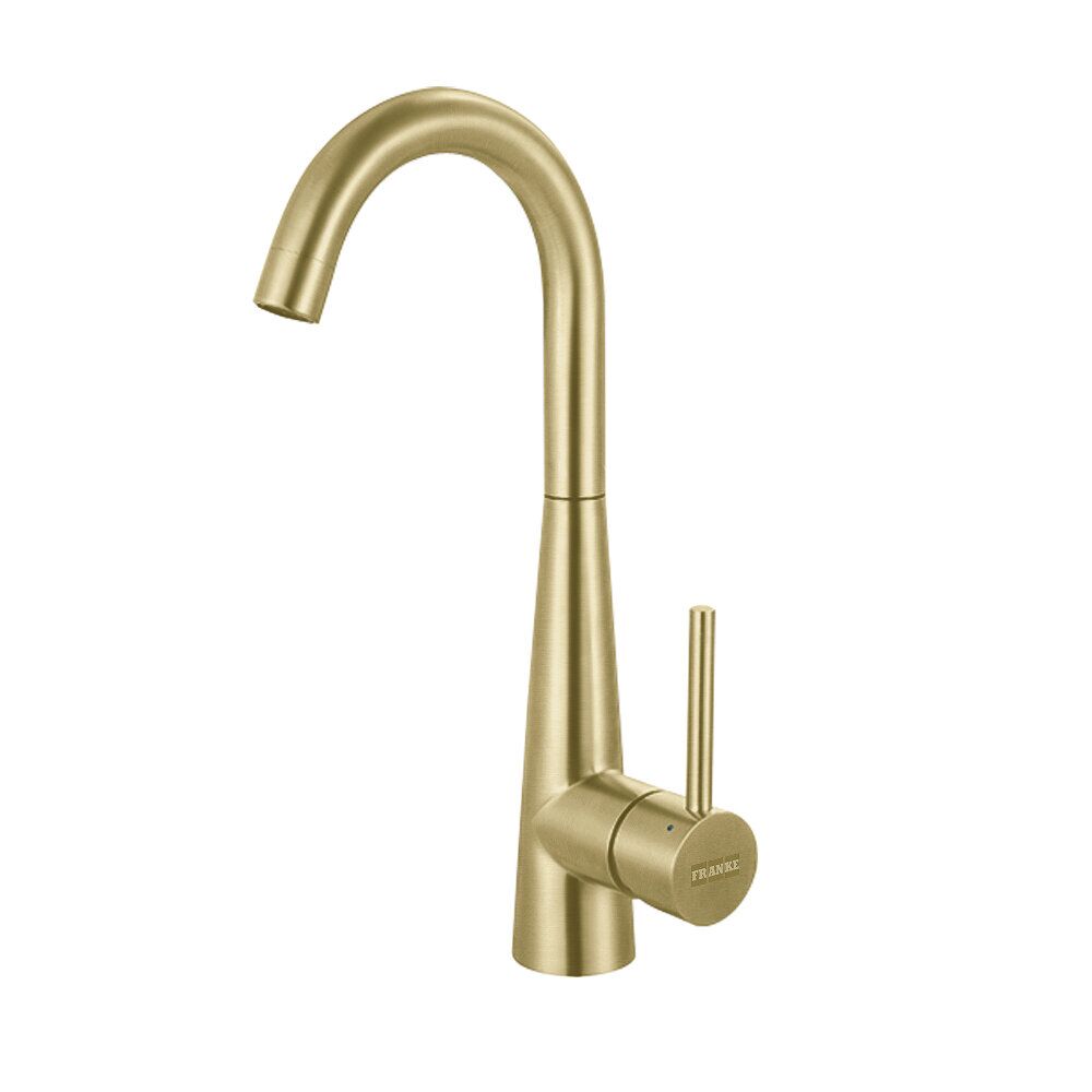 Franke Steel 14.4-in Single Handle Swivel Spout Kitchen Prep / Bar Faucet in Gold, STL-BR-GLD Franke Steel 14.4-in Single Handle Swivel Spout Kitchen Prep / Bar Faucet in Gold, STL-BR-GLD