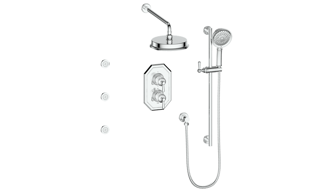 Vogt SET.C1.320.810 - Carinthia 3-Way TH Shower Kit with Body Jets Vogt SET.C1.320.810 - Carinthia 3-Way TH Shower Kit with Body Jets