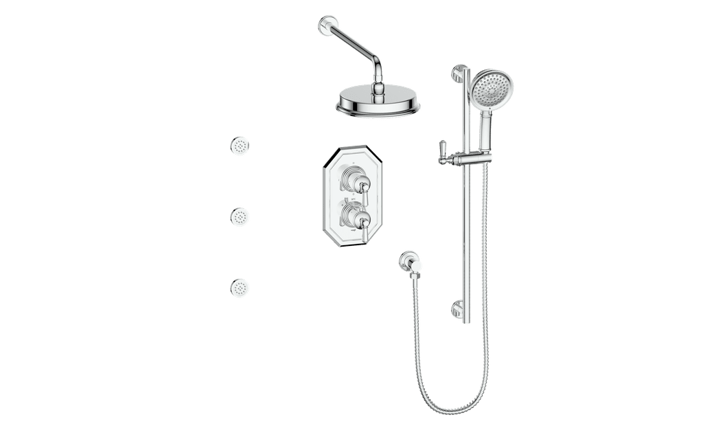 Vogt SET.C2.320.810 - Carinthia 3-Way TH Shower Kit with Body Jets Vogt SET.C2.320.810 - Carinthia 3-Way TH Shower Kit with Body Jets