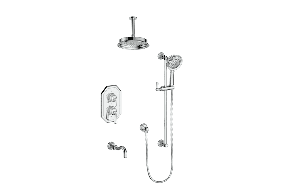 Vogt TM.C12.320.316 - Carinthia Trim for 3-Way TH Shower Kit with 6" Ceiling Arm Vogt TM.C12.320.316 - Carinthia Trim for 3-Way TH Shower Kit with 6" Ceiling Arm