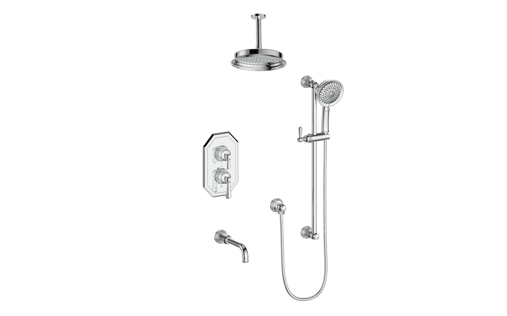Vogt TM.C21.320.316 - Carinthia Trim for 3-Way TH Shower Kit with 6" Ceiling Arm Vogt TM.C21.320.316 - Carinthia Trim for 3-Way TH Shower Kit with 6" Ceiling Arm