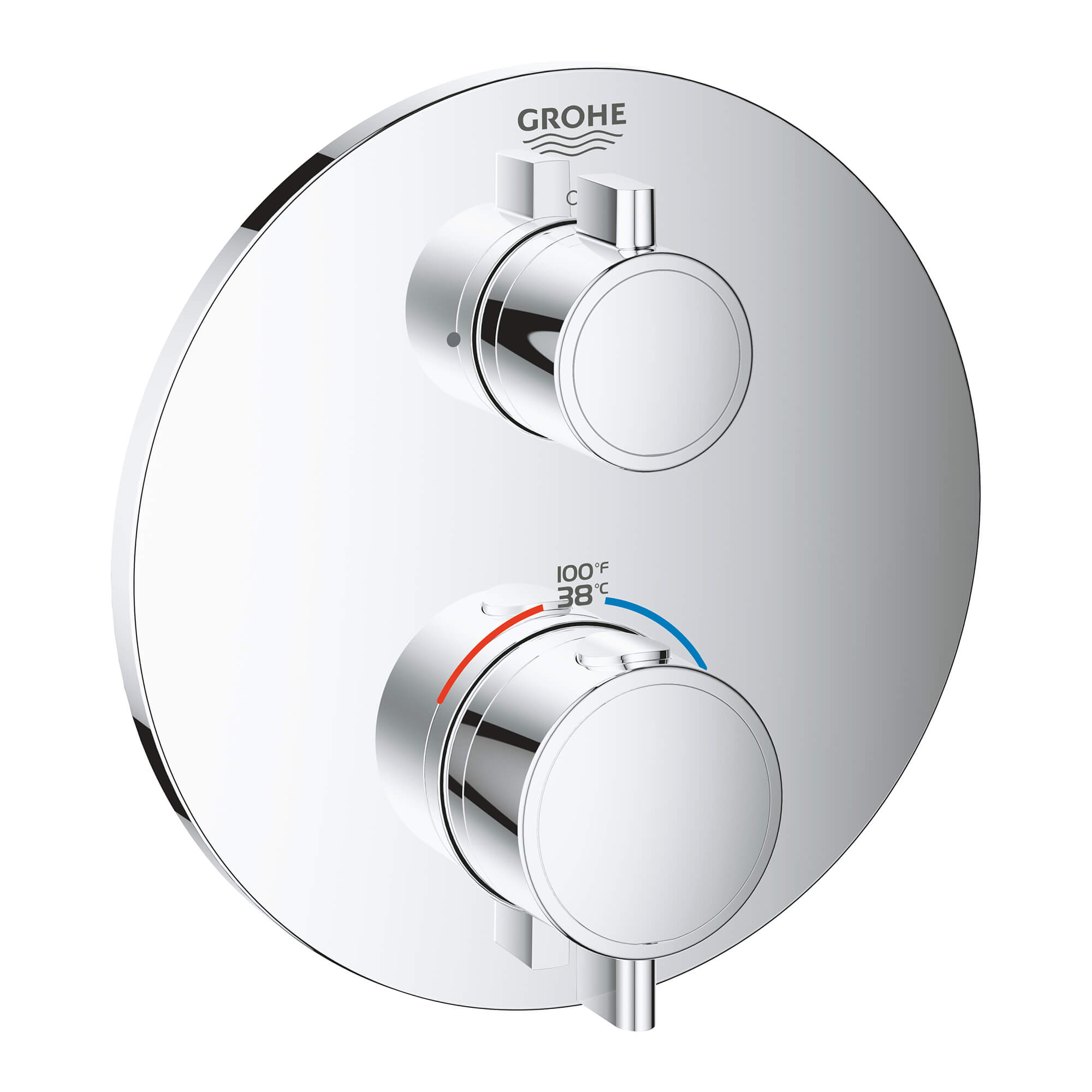 Grohe 24107000 - Single Function 2-Handle Thermostatic Valve Trim Grohe 24107000 - Single Function 2-Handle Thermostatic Valve Trim