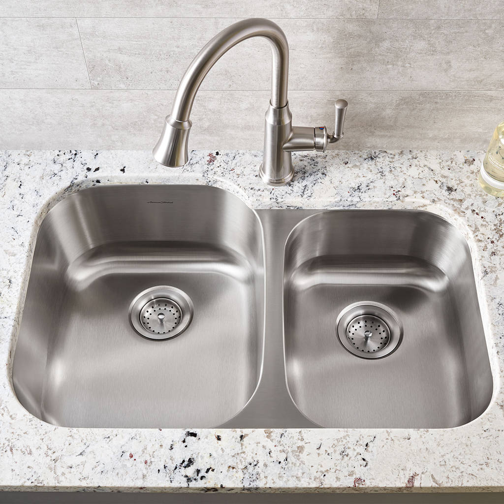 American Standard 18CR.9322100S.075 - Portsmouth 31x20-inch Offset Double Bowl Stainless Steel Kitchen Sink American Standard 18CR.9322100S.075 - Portsmouth 31x20-inch Offset Double Bowl Stainless Steel Kitchen Sink