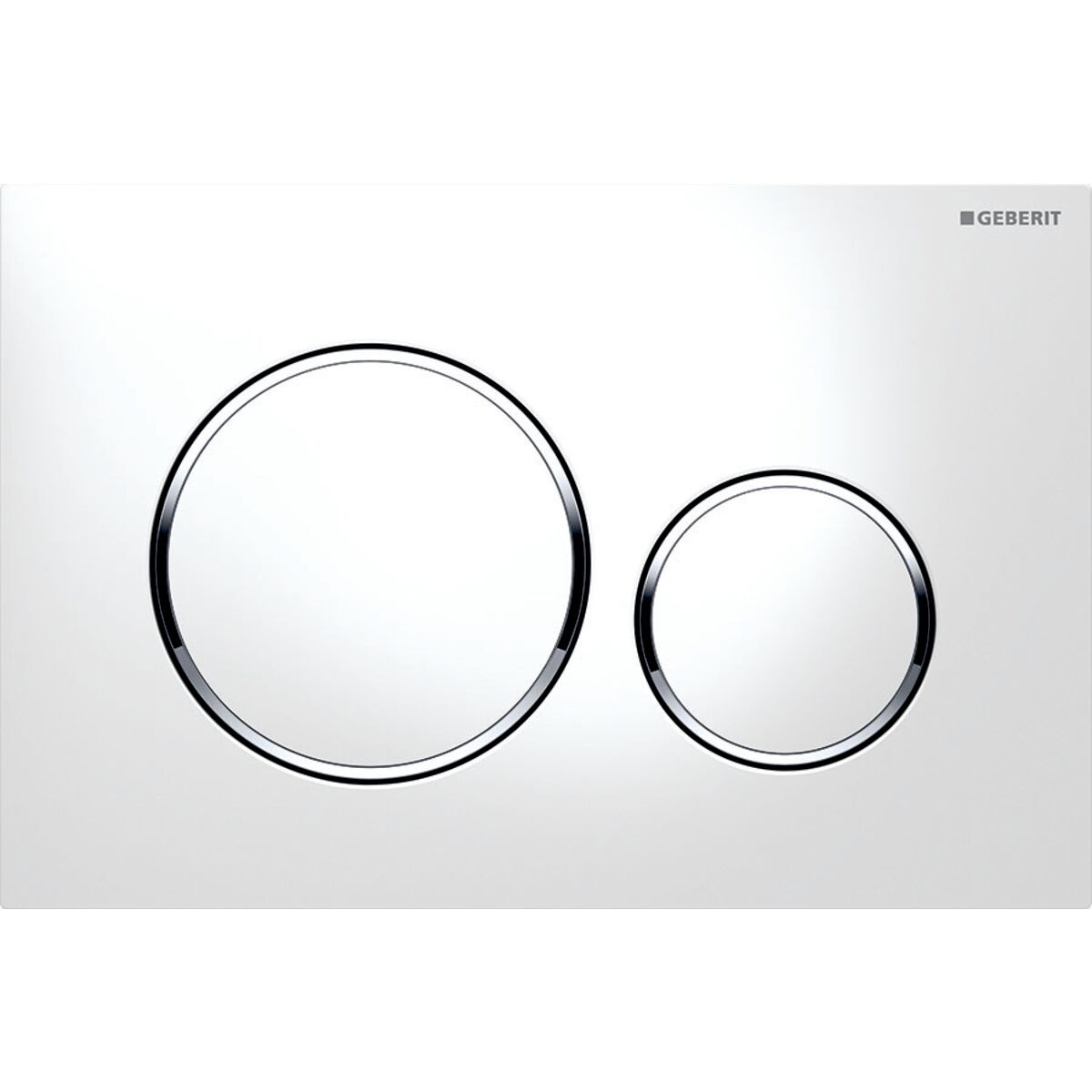 Geberit actuator plate Sigma20 for dual flush: white / bright chrome / white Geberit actuator plate Sigma20 for dual flush: white / bright chrome / white