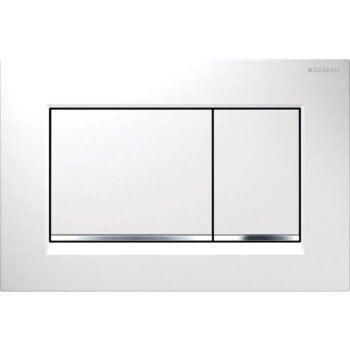 Geberit actuator plate Sigma30 for dual flush: white / bright chrome / white