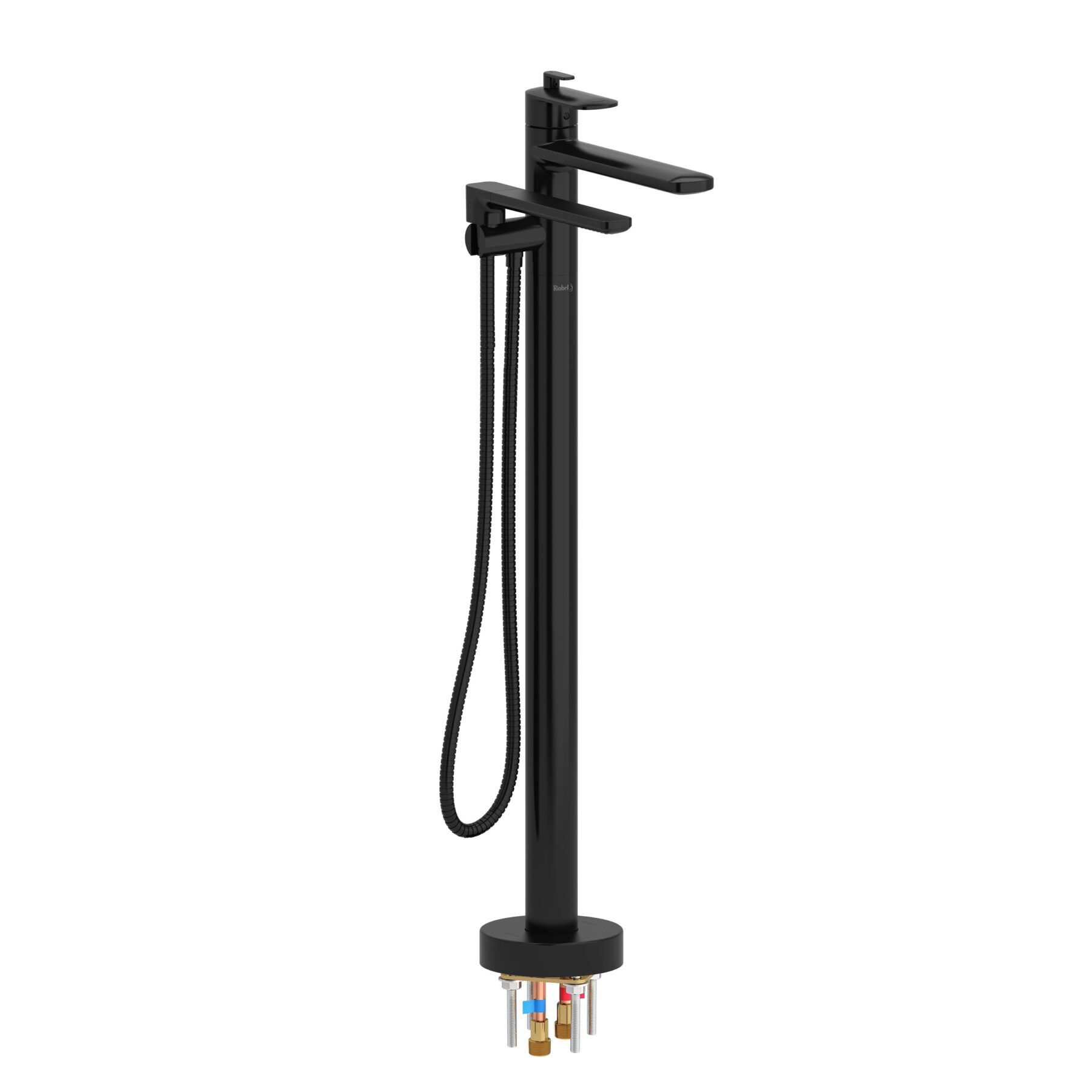 2-Way Type T (thermostatic) Coaxial Floor-Mount Tub Filler with Hand Shower EV39BK