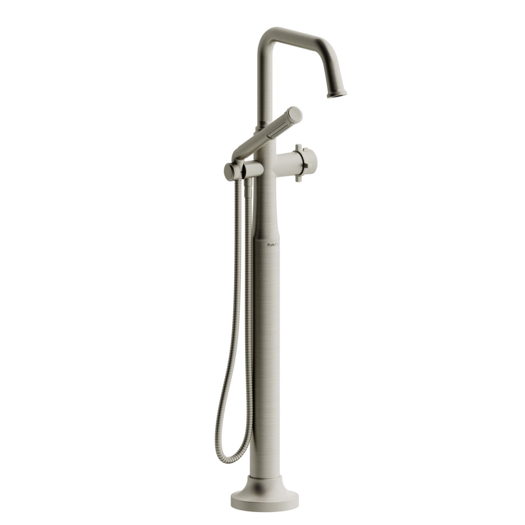 Riobel MMSQ39+BN - 2-way Type T floor-mount tub filler with hand shower Riobel MMSQ39+BN - 2-way Type T floor-mount tub filler with hand shower