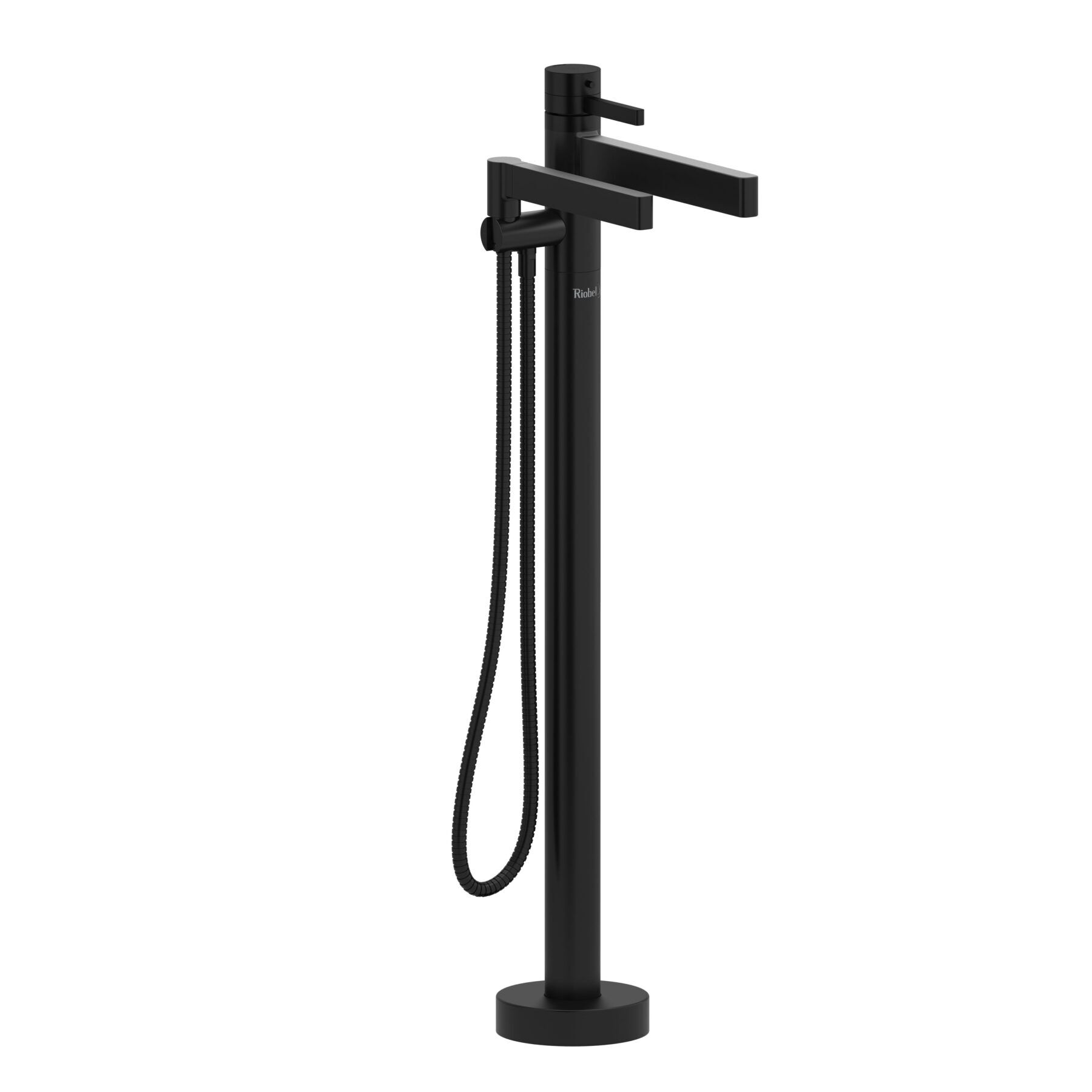 Riobel PX39BK - 2-way Type T floor-mount tub filler with hand shower Riobel PX39BK - 2-way Type T floor-mount tub filler with hand shower