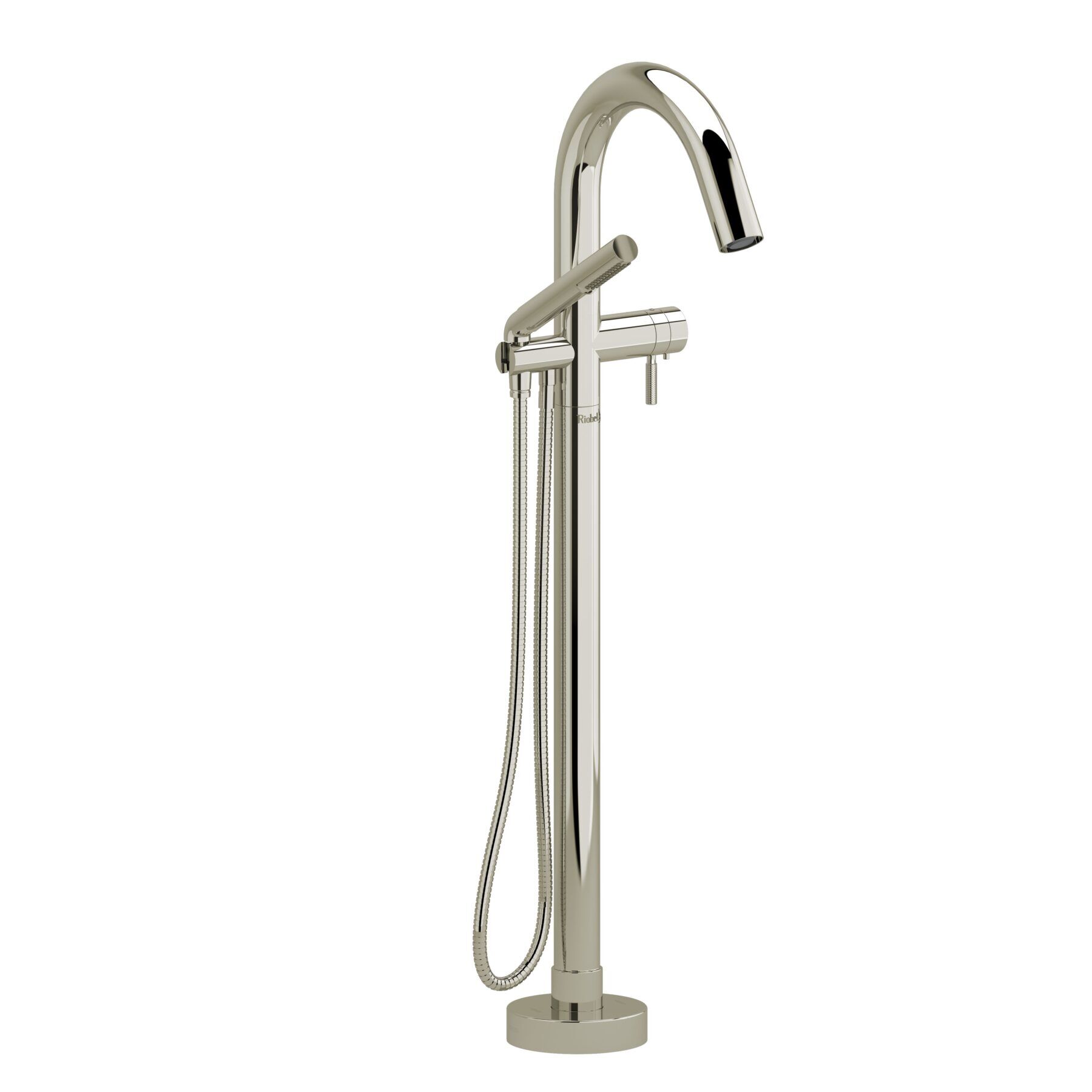 Riobel RU39KNPN - 2-way Type T floor-mount tub filler with hand shower Riobel RU39KNPN - 2-way Type T floor-mount tub filler with hand shower