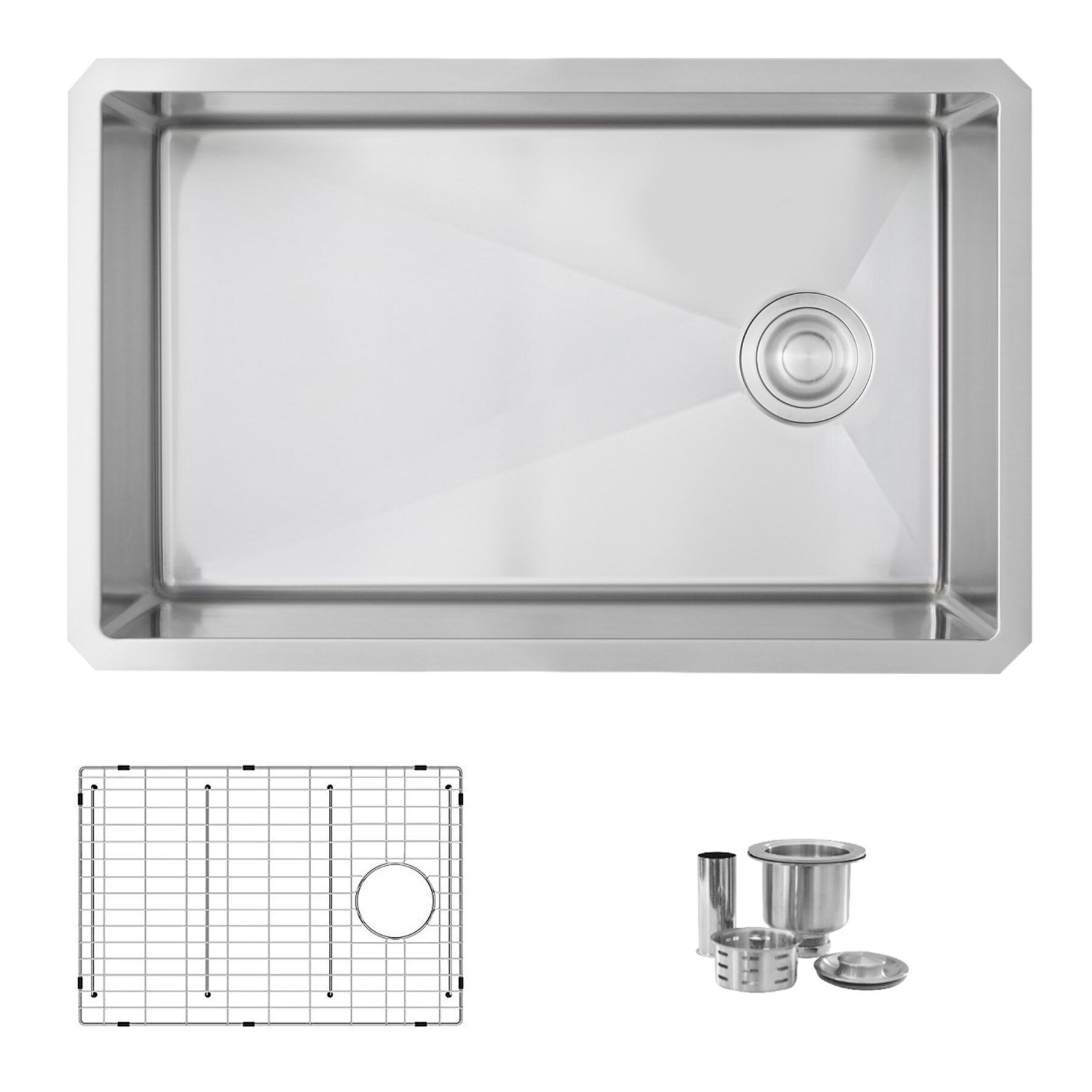 AZUNI - AZUNI 28"L x 18"W Single Bowl Undermount 16G Reversible Kitchen Sink AZUNI - AZUNI 28"L x 18"W Single Bowl Undermount 16G Reversible Kitchen Sink