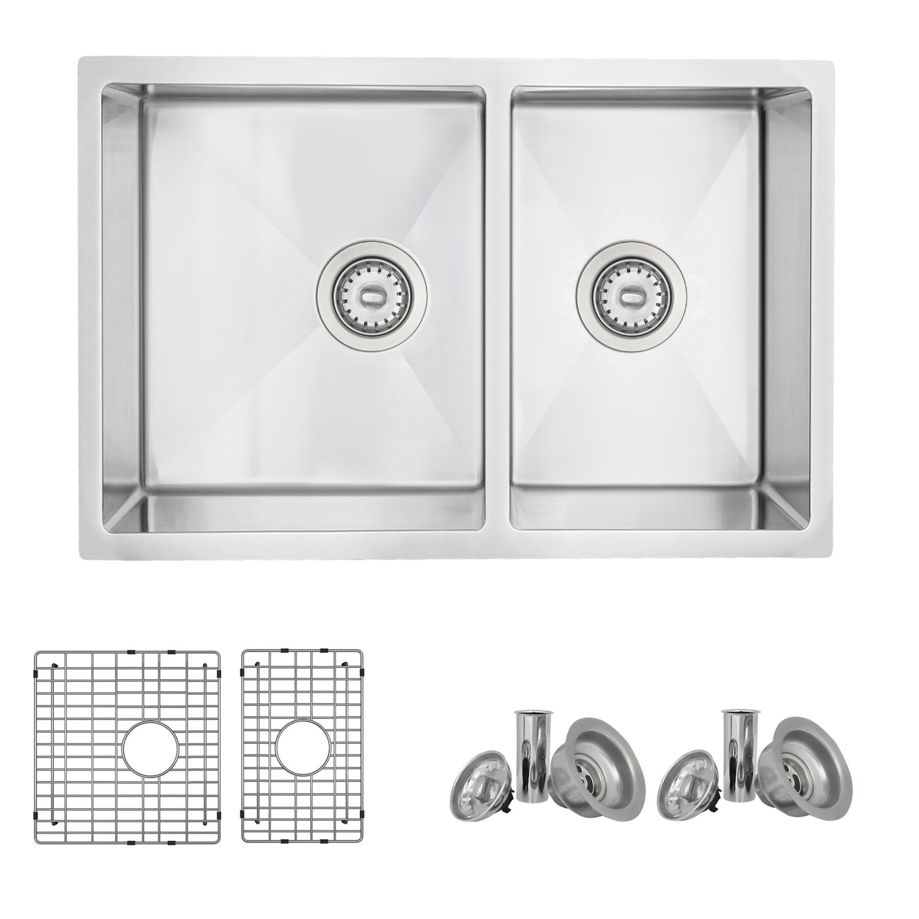 STYLISH - 28 in Undermount Double Bowl Kitchen Sink, 18 Gauge Stainless Steel by ® S-403G Sevilla STYLISH - 28 in Undermount Double Bowl Kitchen Sink, 18 Gauge Stainless Steel by ® S-403G Sevilla