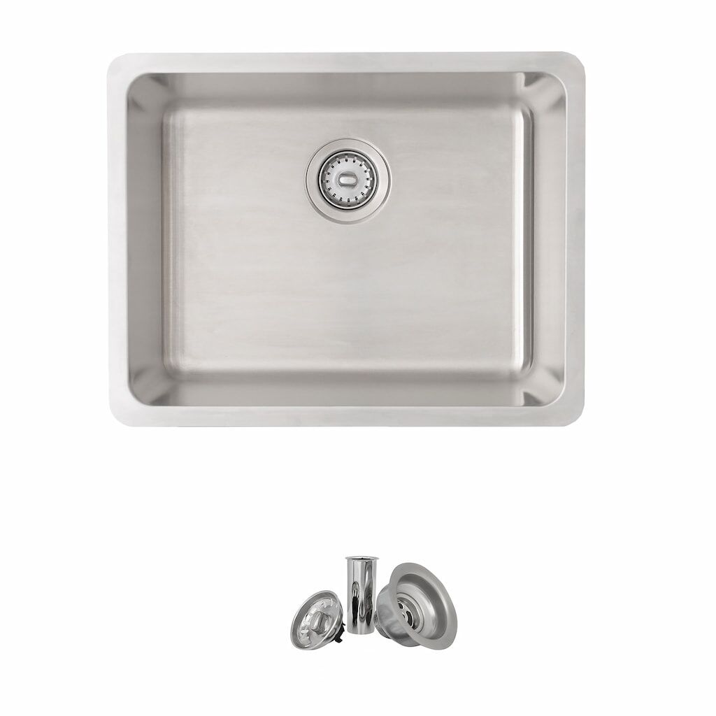 STYLISH 21 inch Single Bowl Undermount and Drop-in Stainless Steel Kitchen Sink