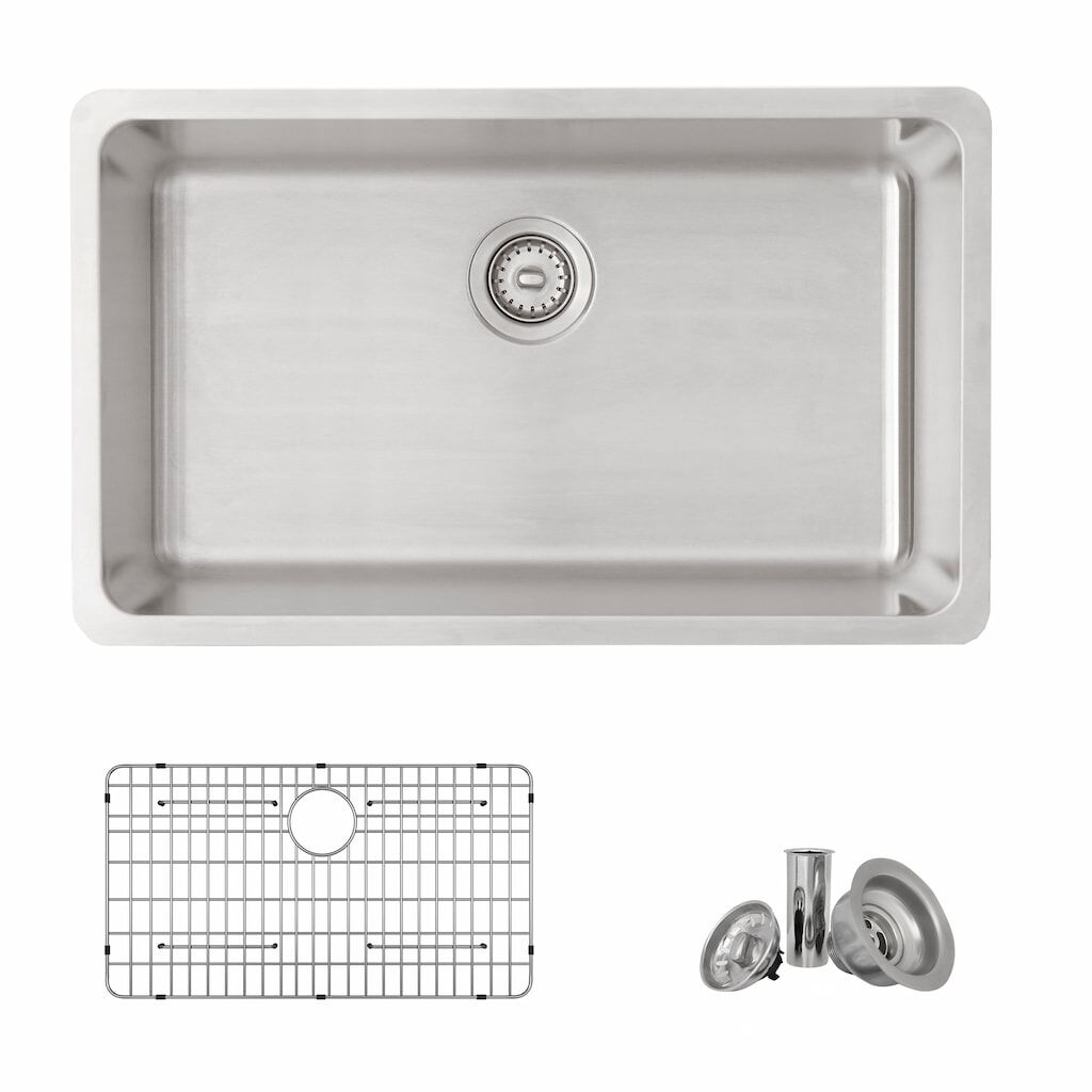 STYLISH 29 inch Single Bowl Undermount and Drop-in Stainless Steel Kitchen Sink