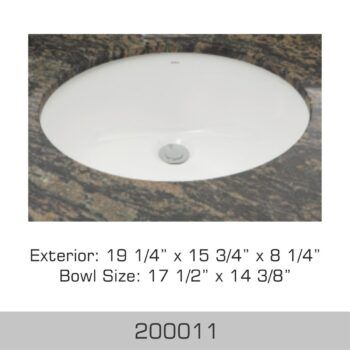 UNDERMOUNT BASIN 19 1/4″x15 3/4″x8 1/4″ ( BOWL SIZE 17-1/2 X 14-3/8”) WHITE