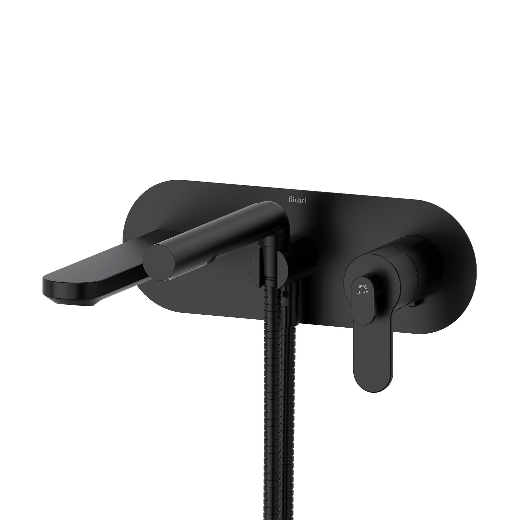 Riobel Pro TIN21BK - Interval™ Wall Mount Tub Filler Trim Riobel Pro TIN21BK - Interval™ Wall Mount Tub Filler Trim