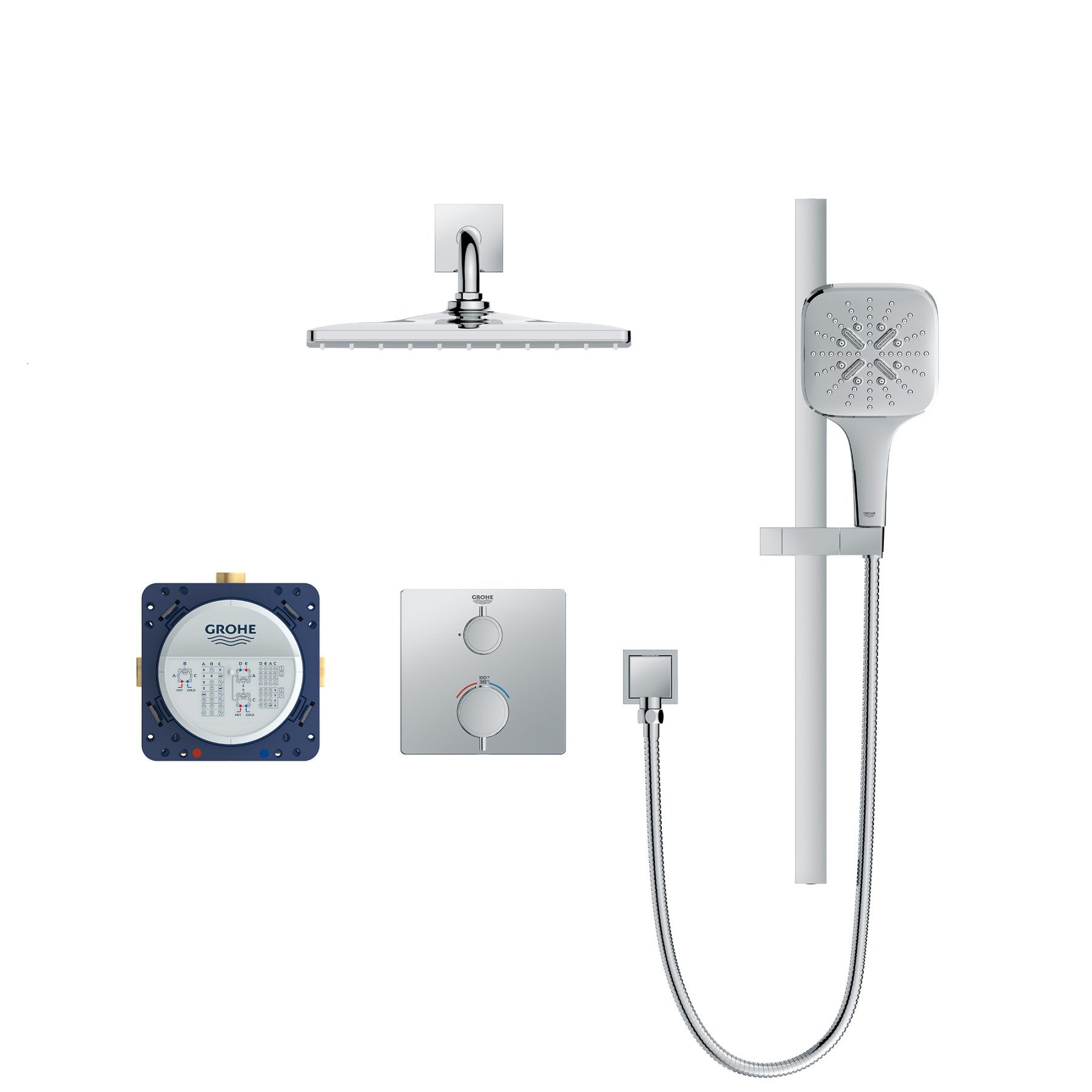 GROHE - RAINSHOWER Grohtherm 2-Handle Thermostatic Single Function Shower Kit